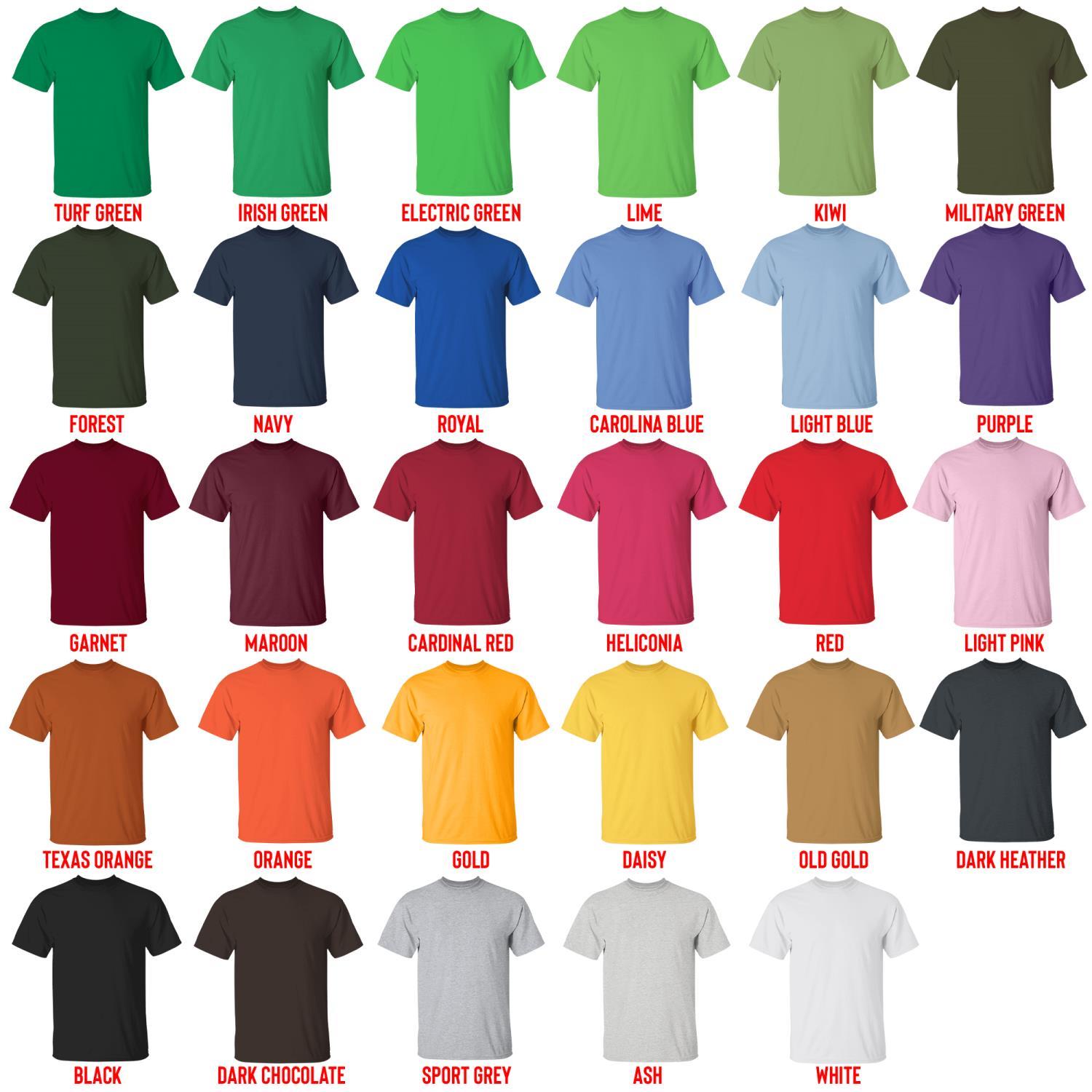 t shirt color chart - Disenchantment Store