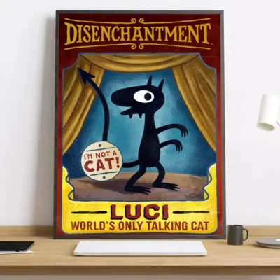 Disenchantment Cat Luci Wall Art