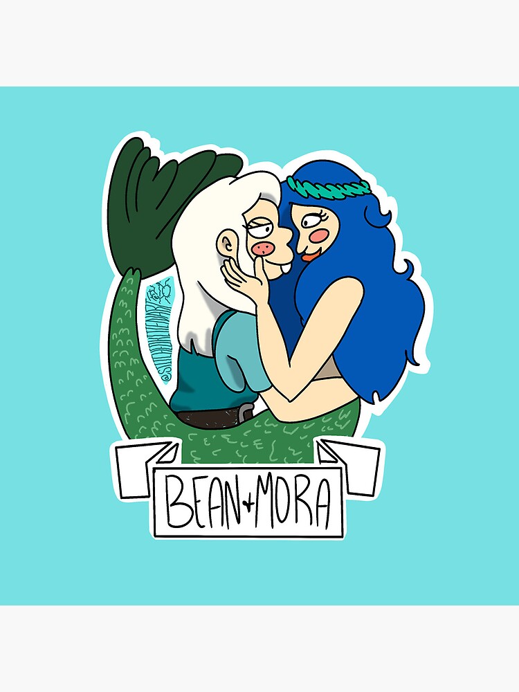 Bean And Mora Disenchantment Fanart Throw Pillow - Image 2