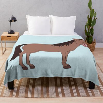 Laughing Horse Disenchantment Throw Blanket