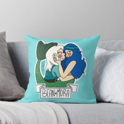 Bean And Mora Disenchantment Fanart Throw Pillow