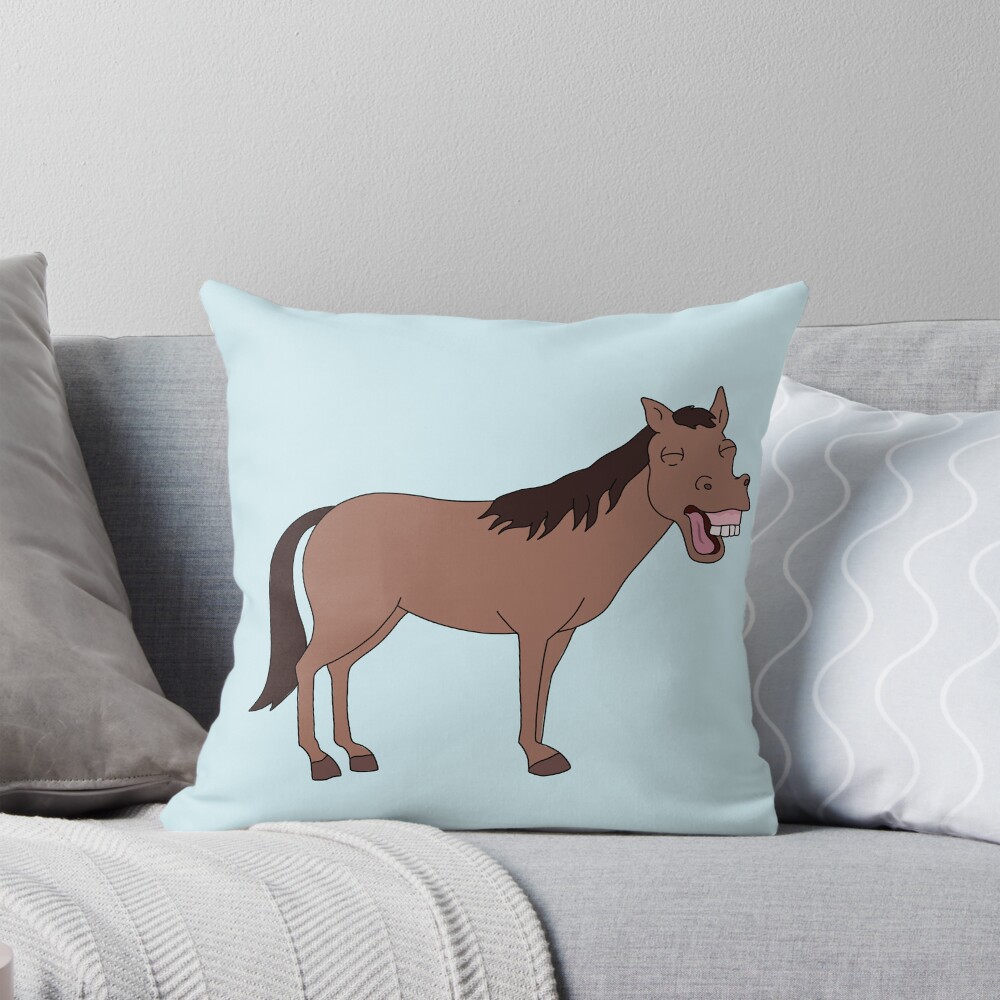 Laughing Horse Disenchantment Throw Pillow